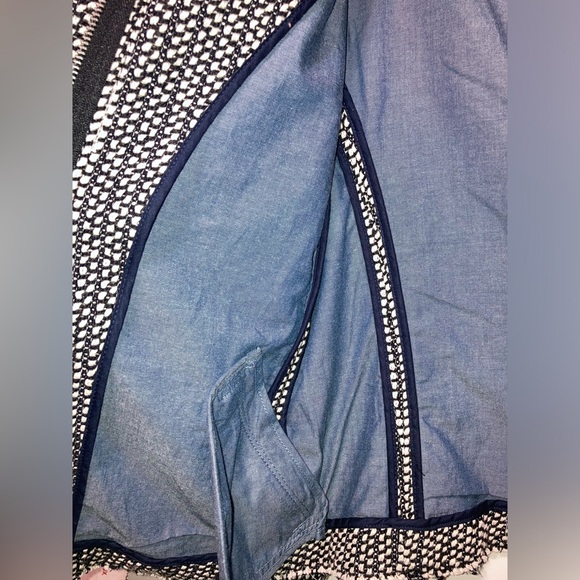 Gap Collarless Frayed Raw Edge Tweed Full Zip Blazer Jacket size 8 EUC! - Picture 16 of 16